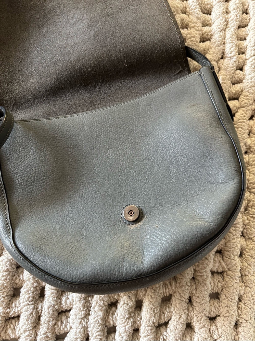 Coach Gray Leather Saddle Crossbody with adjustable strap- Coach Vintage style - Picture 5 of 8